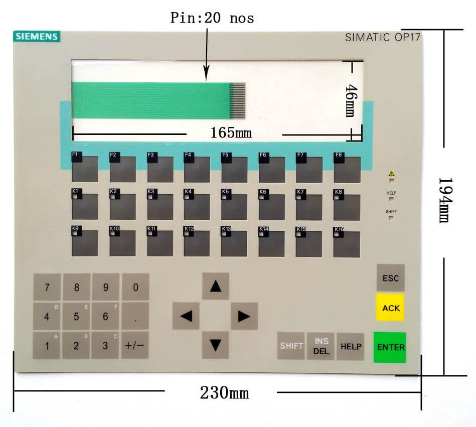 Siemens OP17 Membrane Keypad